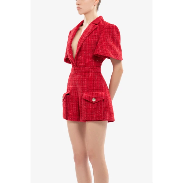 Saiid Kobeisy Tweed short jumpsuit