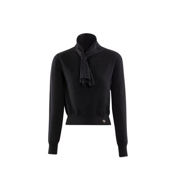 Saiid Kobeisy Wool bow blouse