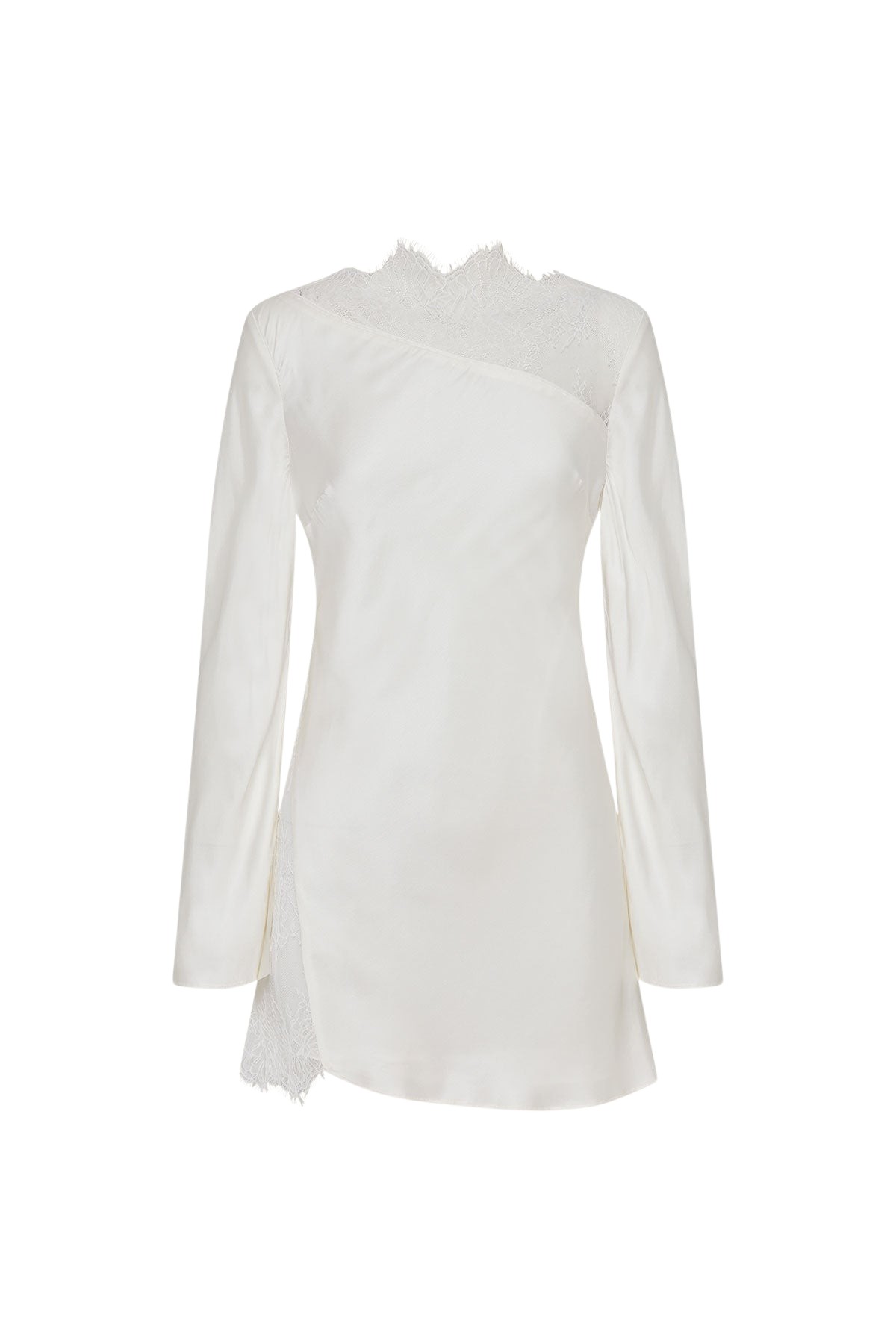 Shona Joy Allegra Lace Panelled Mini Dress – Ivory