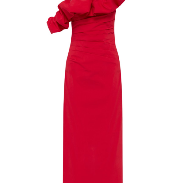 Shona Joy Campbell Ruffle Draped Maxi Dress – Goji