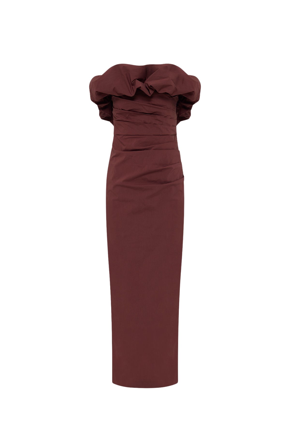 Shona Joy Campbell Strapless Bubble Maxi Dress – Espresso
