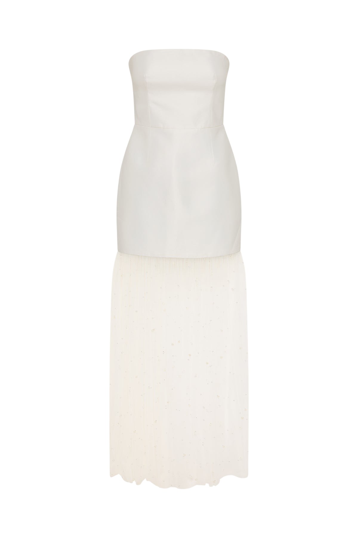 Shona Joy Dewdrop Contrast Strapless Maxi Dress