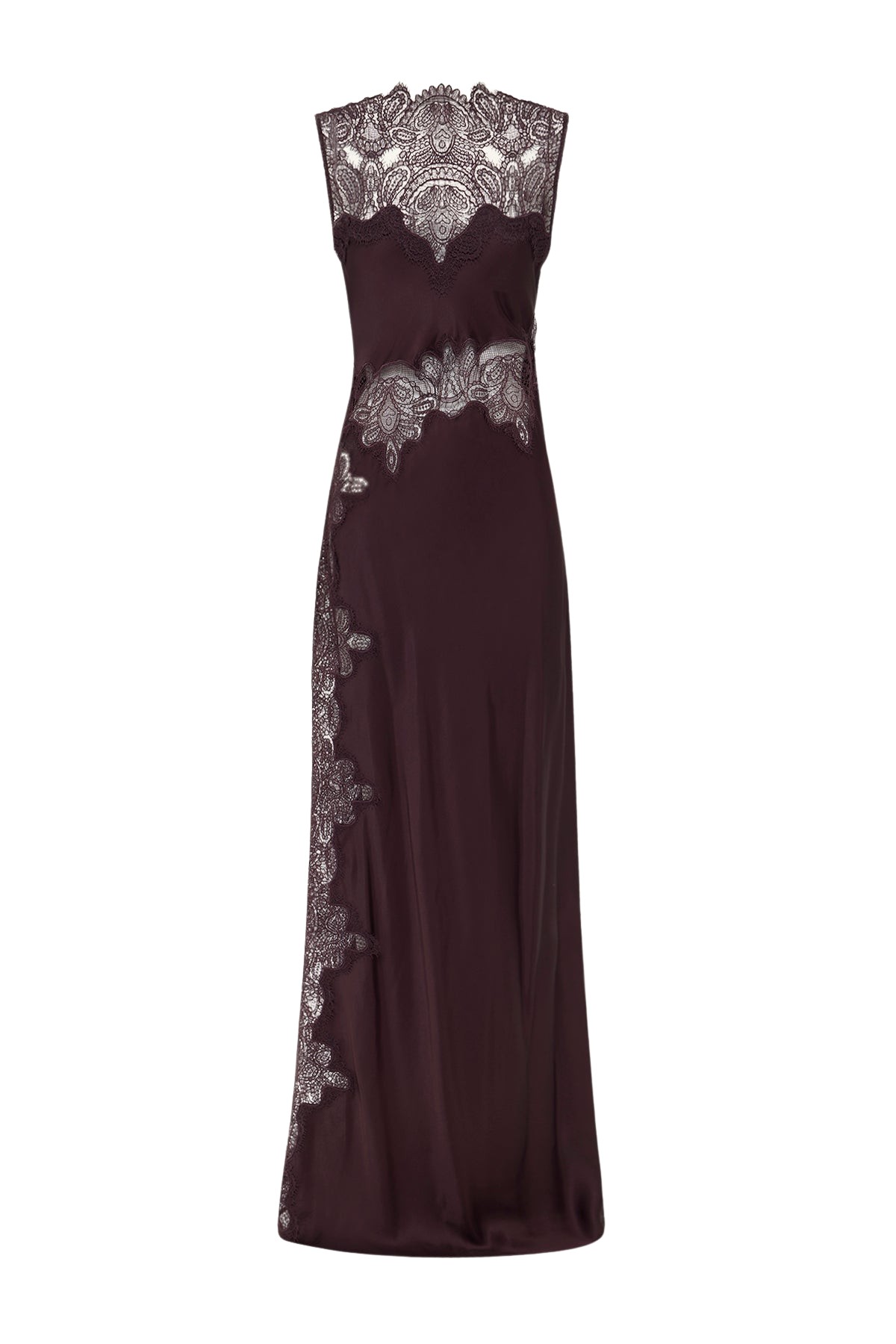 Shona Joy Jamila Lace High Neck Maxi Dress – Espresso