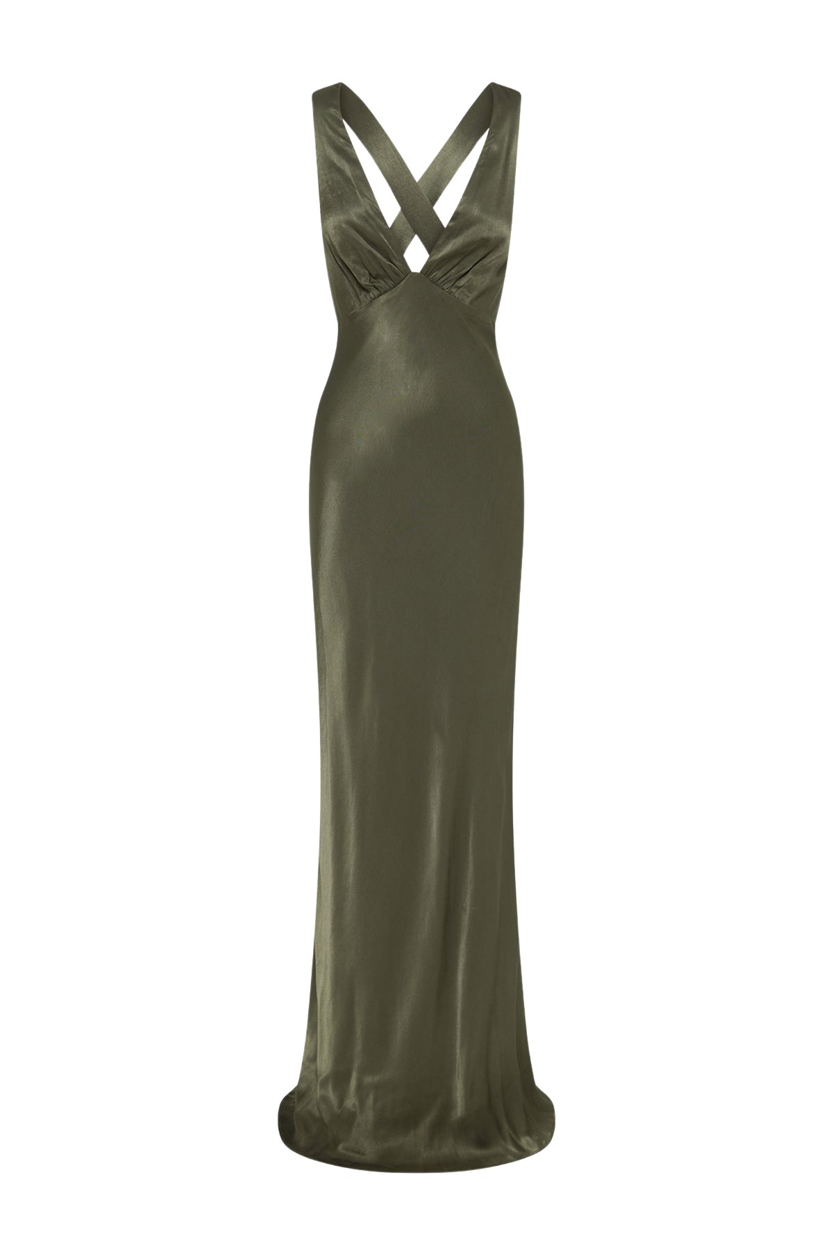 Shona Joy La Lune Plunged Cross Back Maxi Dress – Forest