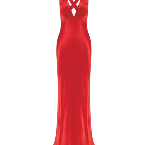 Shona Joy Tatum Plunged Cross Back Maxi Dress – Grenadine