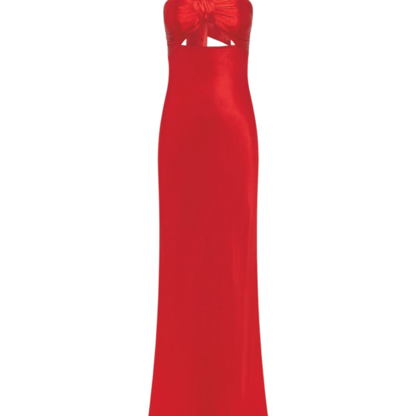 Shona Joy Tatum Ruched Halter Maxi Dress – Grenadine