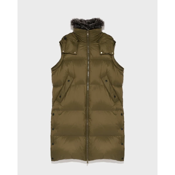 Woman wearing Yves Salomon shearling fur coat – luxury outerwear at Luxury Shoes 