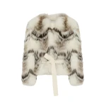 Woman wearing Yves Salomon shearling fur coat – luxury outerwear at Luxury Shoes 