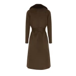 Woman wearing Yves Salomon shearling fur coat – luxury outerwear at Luxury Shoes 