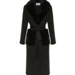 Woman wearing Yves Salomon shearling fur coat – luxury outerwear at Luxury Shoes 