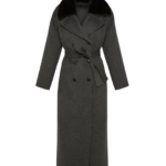 Woman wearing Yves Salomon shearling fur coat – luxury outerwear at Luxury Shoes 