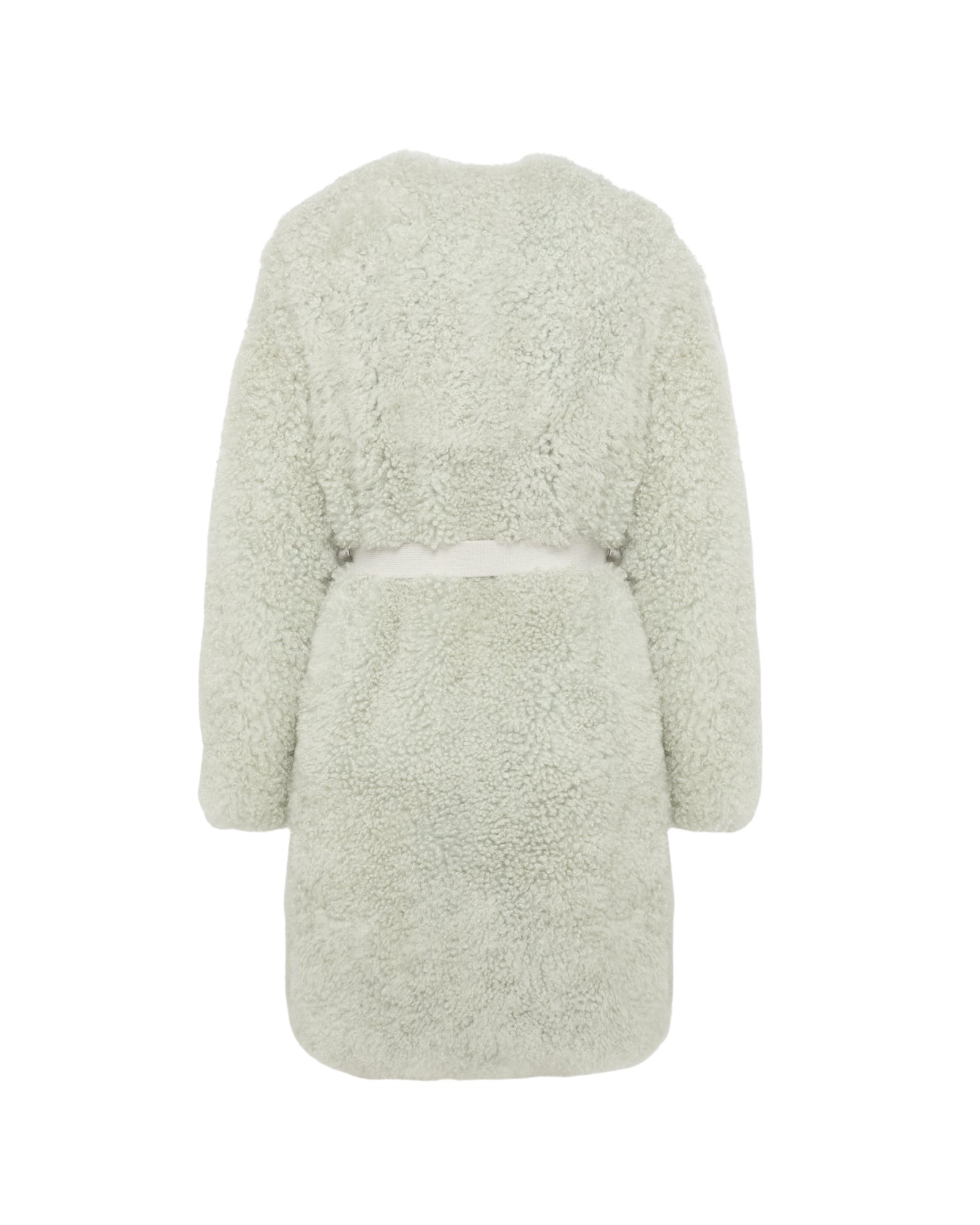 Woman wearing Yves Salomon shearling fur coat – luxury outerwear at Luxury Shoes 