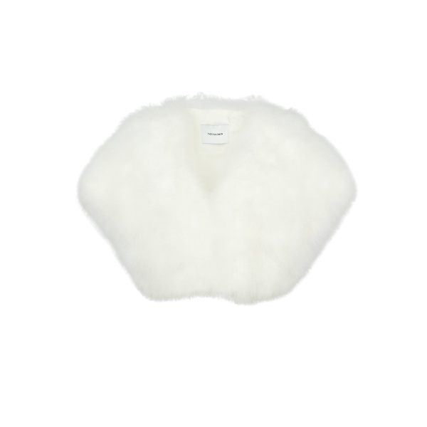 Woman wearing Yves Salomon shearling fur coat – luxury outerwear at Luxury Shoes 