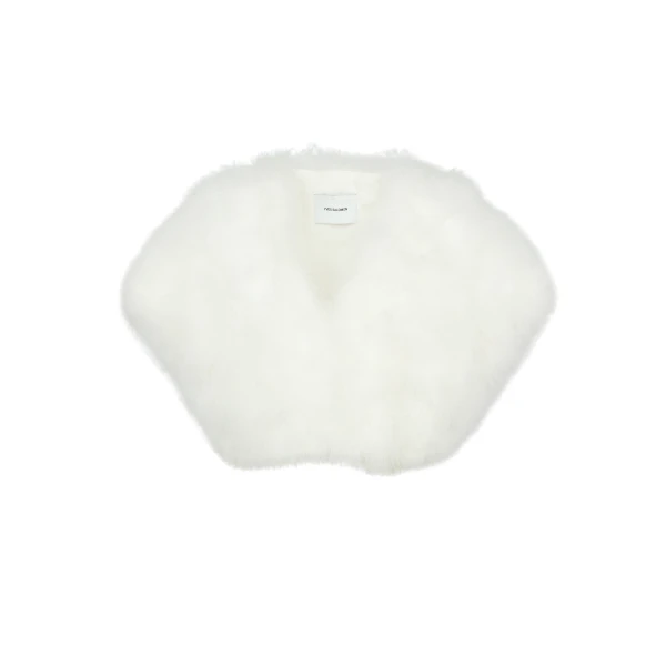 Woman wearing Yves Salomon shearling fur coat – luxury outerwear at Luxury Shoes 