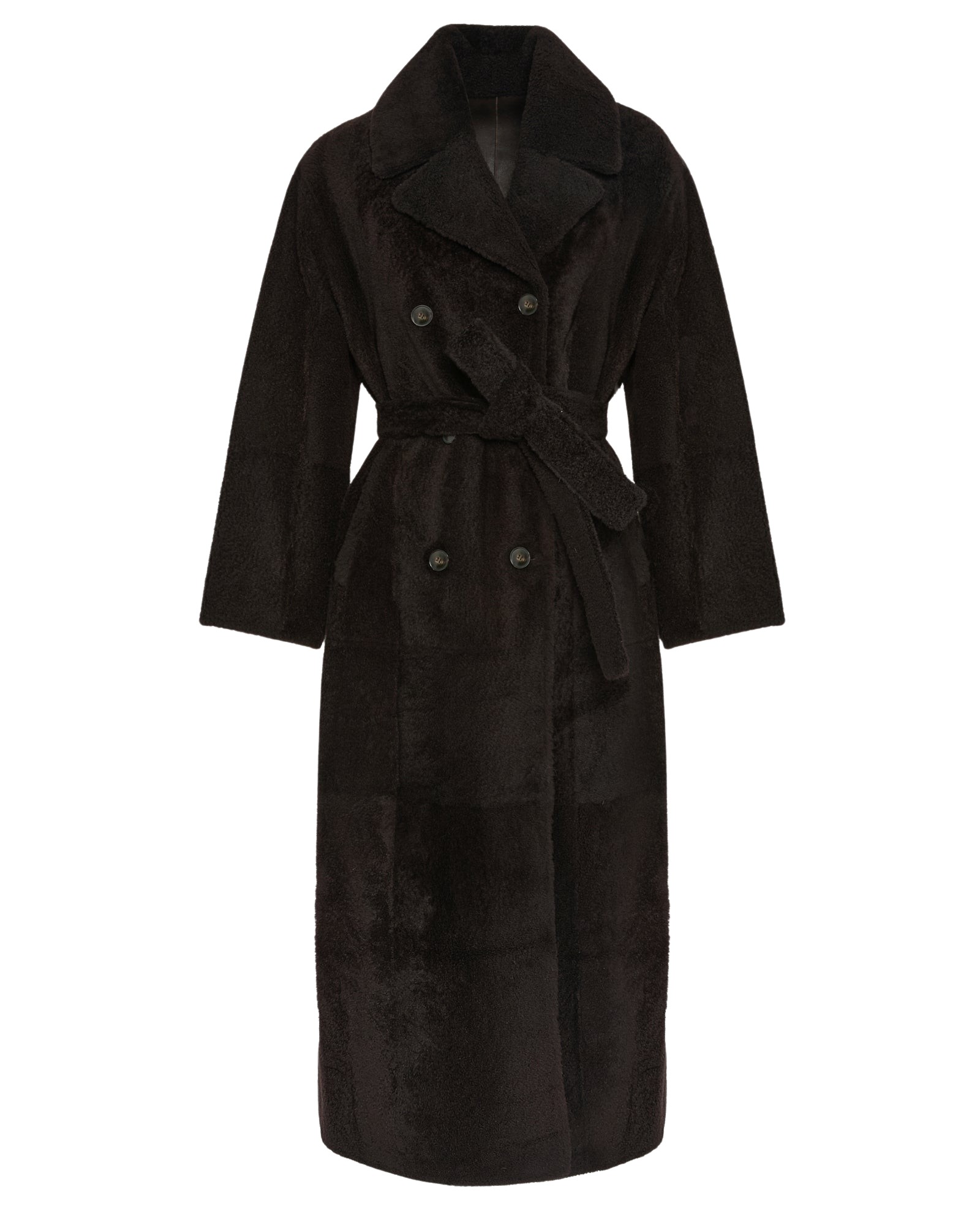 Yves Salomon Double-breasted astrakan-style lambskin shearling coat