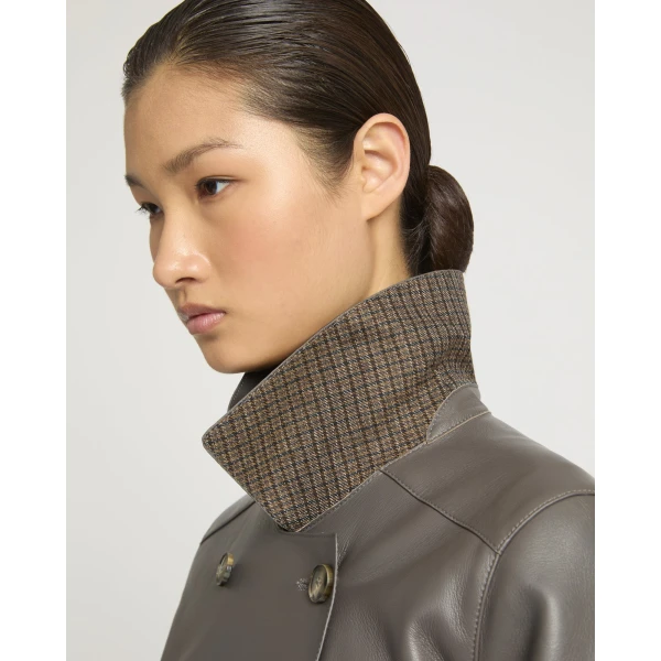 Woman wearing Yves Salomon shearling fur coat – luxury outerwear at Luxury Shoes 