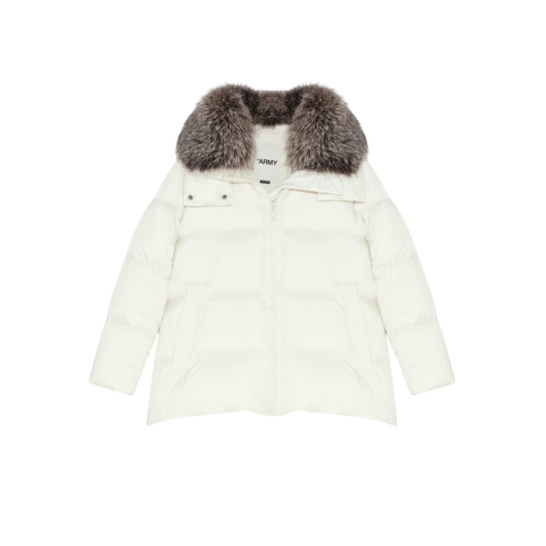 Woman wearing Yves Salomon shearling fur coat – luxury outerwear at Luxury Shoes 