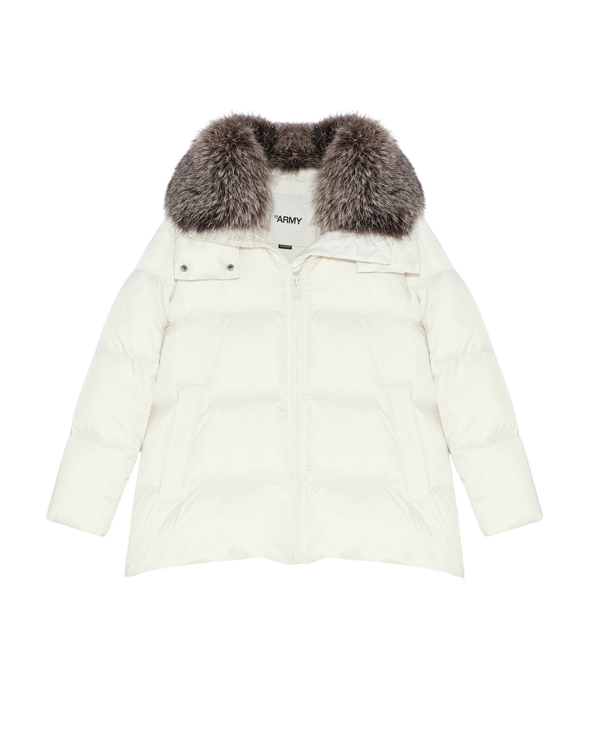 Yves Salomon Doudoune “A” line iconique avec col en fourrure de renard Jacket