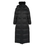 Woman wearing Yves Salomon shearling fur coat – luxury outerwear at Luxury Shoes 
