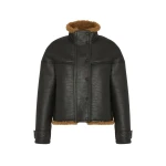 Woman wearing Yves Salomon shearling fur coat – luxury outerwear at Luxury Shoes 