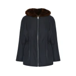 Woman wearing Yves Salomon shearling fur coat – luxury outerwear at Luxury Shoes 