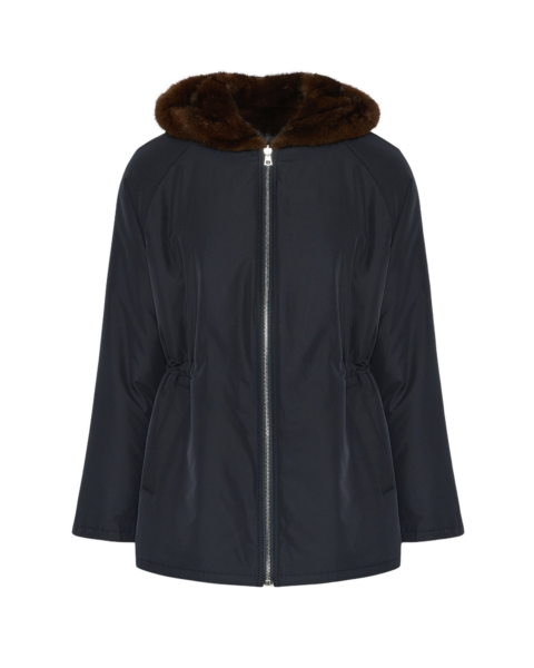 Woman wearing Yves Salomon shearling fur coat – luxury outerwear at Luxury Shoes 
