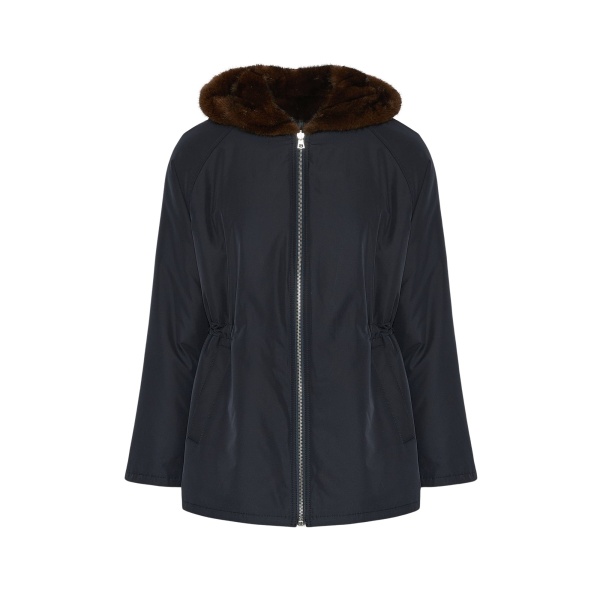 Woman wearing Yves Salomon shearling fur coat – luxury outerwear at Luxury Shoes 