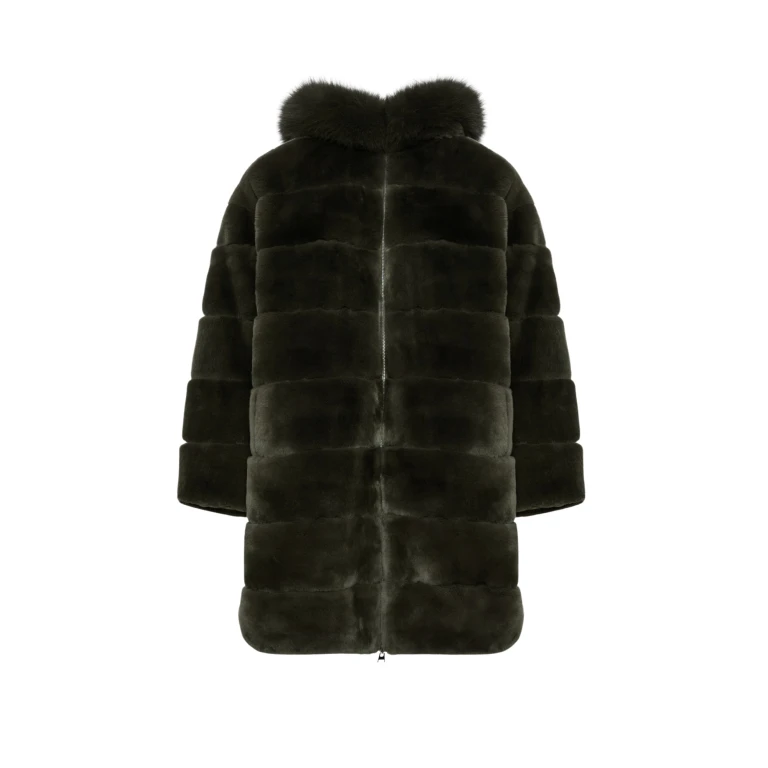 Woman wearing Yves Salomon shearling fur coat – luxury outerwear at Luxury Shoes 