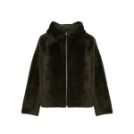 Woman wearing Yves Salomon shearling fur coat – luxury outerwear at Luxury Shoes 