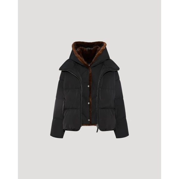 Woman wearing Yves Salomon shearling fur coat – luxury outerwear at Luxury Shoes 