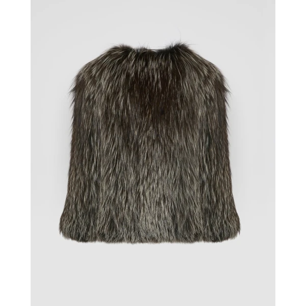 Woman wearing Yves Salomon shearling fur coat – luxury outerwear at Luxury Shoes 