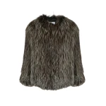 Woman wearing Yves Salomon shearling fur coat – luxury outerwear at Luxury Shoes 