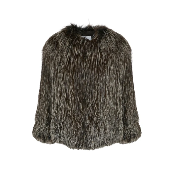 Woman wearing Yves Salomon shearling fur coat – luxury outerwear at Luxury Shoes 