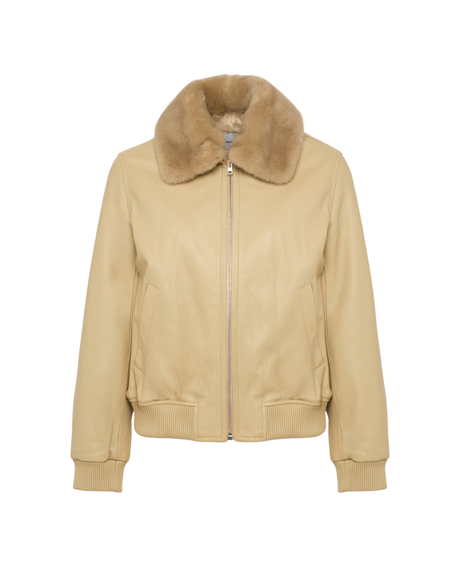 Woman wearing Yves Salomon shearling fur coat – luxury outerwear at Luxury Shoes 