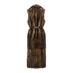 Woman wearing Yves Salomon shearling fur coat – luxury outerwear at Luxury Shoes 
