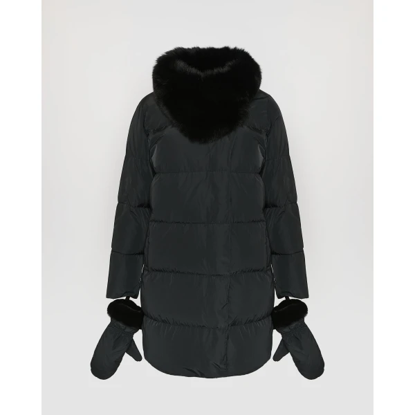 Woman wearing Yves Salomon shearling fur coat – luxury outerwear at Luxury Shoes 