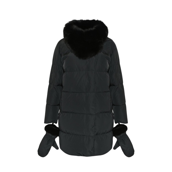 Woman wearing Yves Salomon shearling fur coat – luxury outerwear at Luxury Shoes 