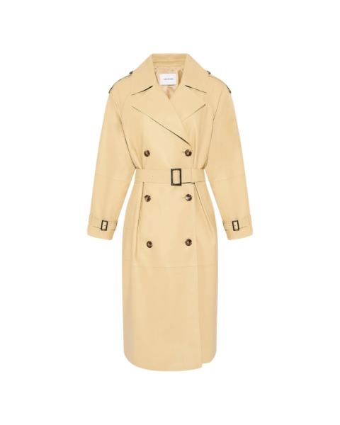 Woman wearing Yves Salomon shearling fur coat – luxury outerwear at Luxury Shoes 