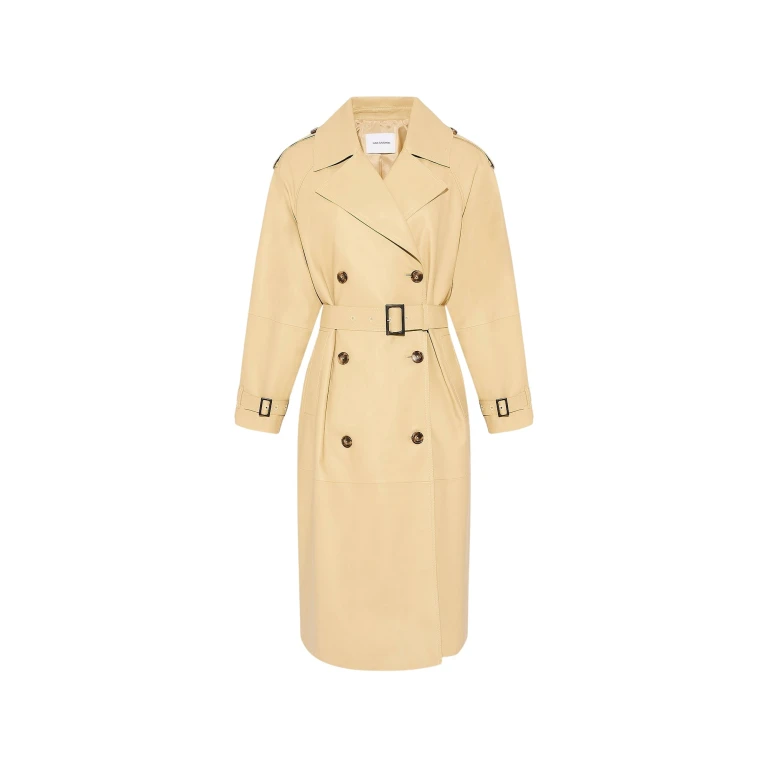 Woman wearing Yves Salomon shearling fur coat – luxury outerwear at Luxury Shoes 