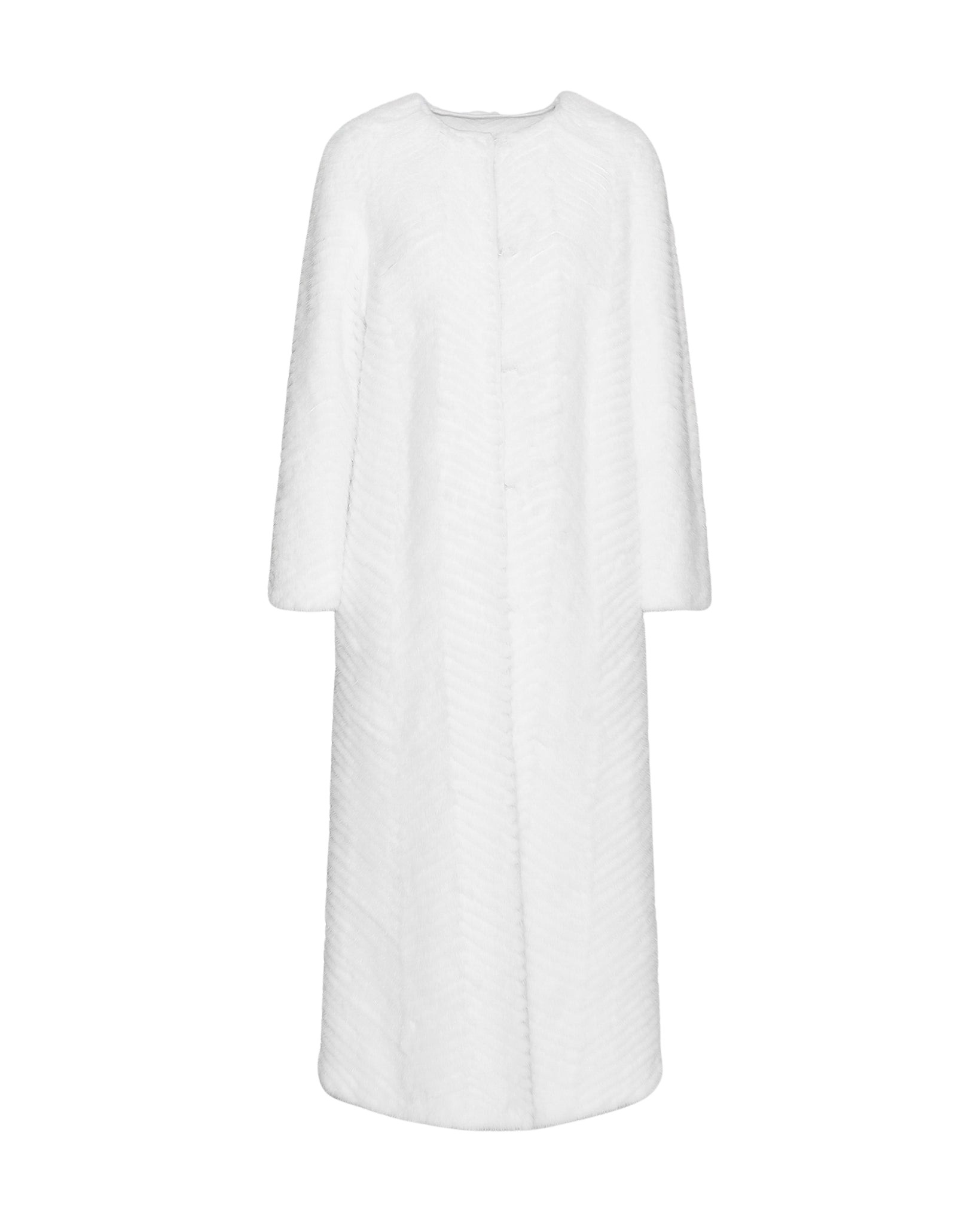 Yves Salomon Long coat in Merino knit and mink fur