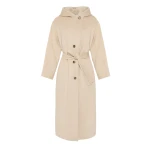 Woman wearing Yves Salomon shearling fur coat – luxury outerwear at Luxury Shoes 