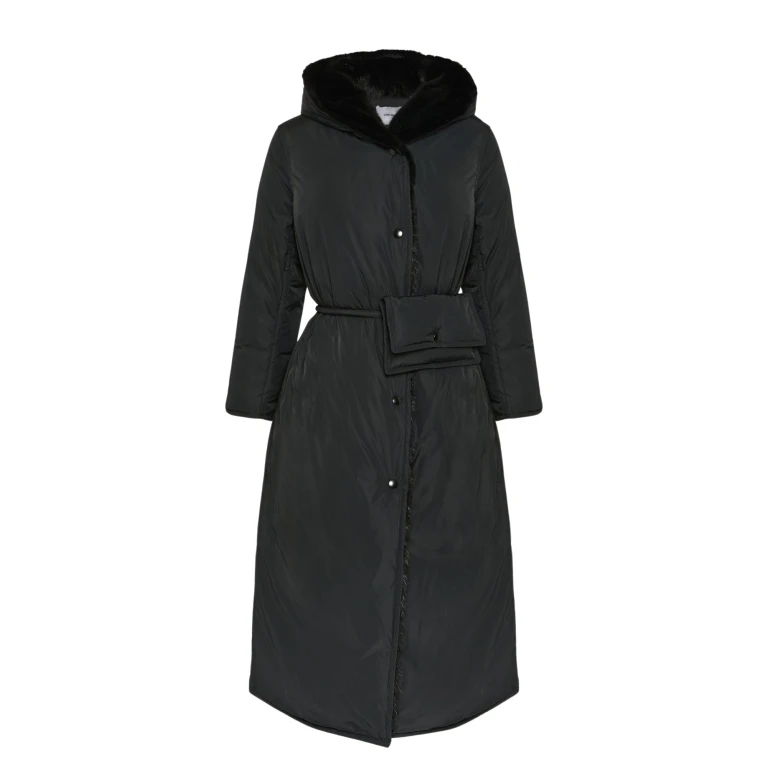 Woman wearing Yves Salomon shearling fur coat – luxury outerwear at Luxury Shoes 