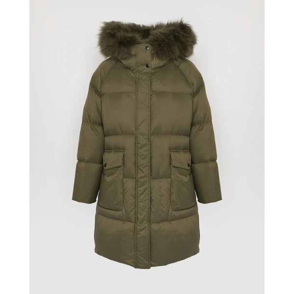 Woman wearing Yves Salomon shearling fur coat – luxury outerwear at Luxury Shoes 