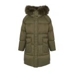 Woman wearing Yves Salomon shearling fur coat – luxury outerwear at Luxury Shoes 