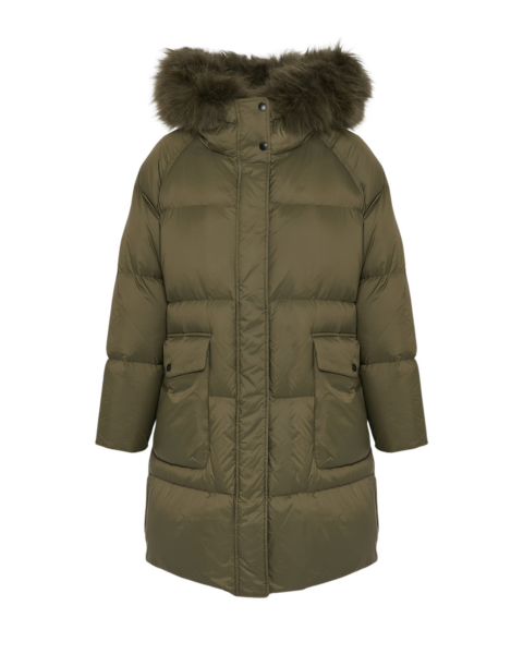 Woman wearing Yves Salomon shearling fur coat – luxury outerwear at Luxury Shoes 