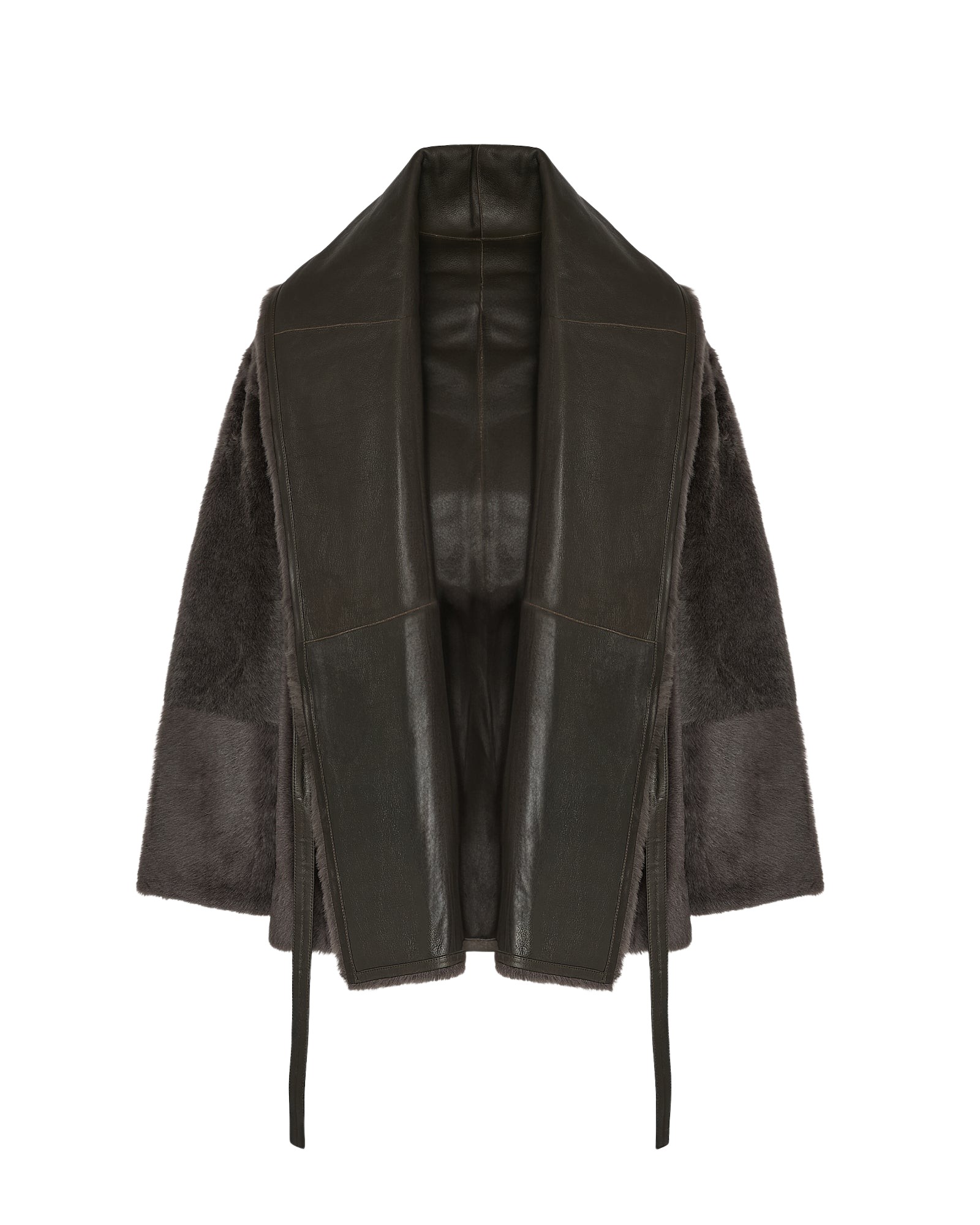 Yves Salomon Long draped lambskin shearling jacket
