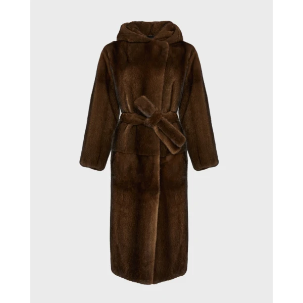 Woman wearing Yves Salomon shearling fur coat – luxury outerwear at Luxury Shoes 