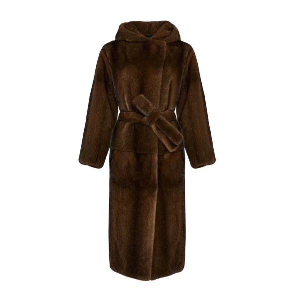 Woman wearing Yves Salomon shearling fur coat – luxury outerwear at Luxury Shoes 