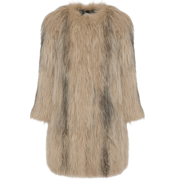 Yves Salomon Long jacket in knitted fox fur