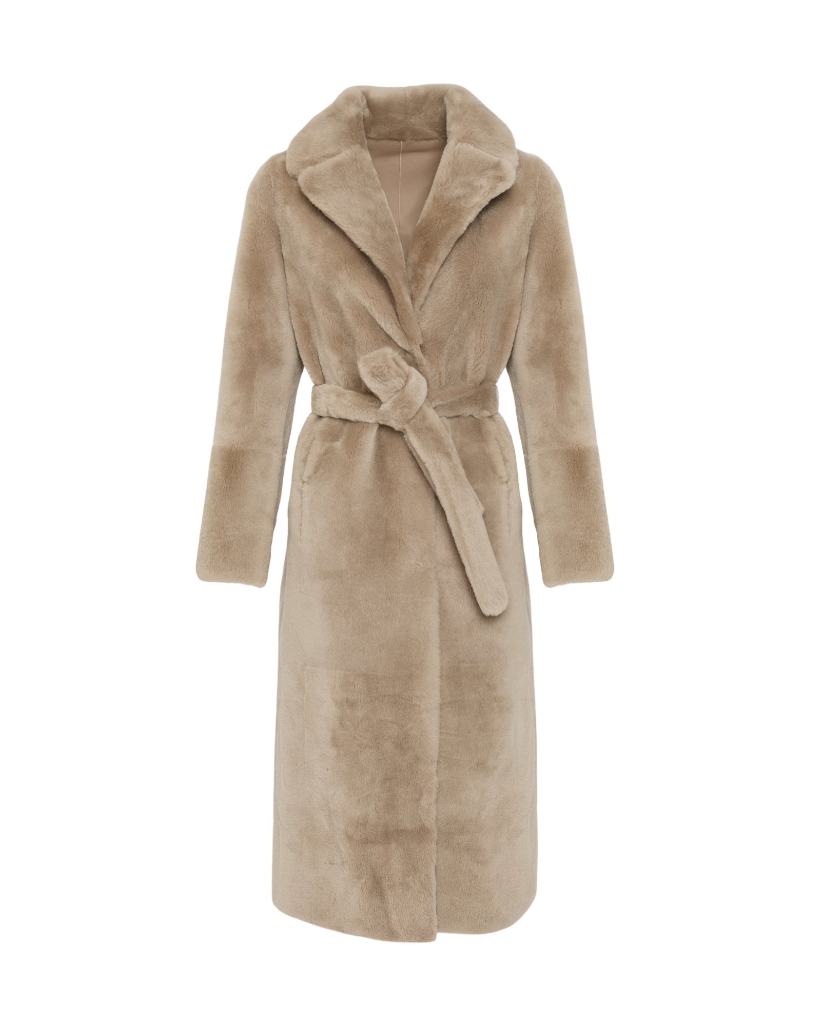 Yves Salomon Long reversible belted shearling coat